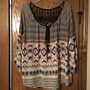 Chiffon and lace top